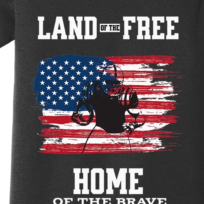 Land Of The Free Home Of The Brave - American Football Pride Baby Bodysuit