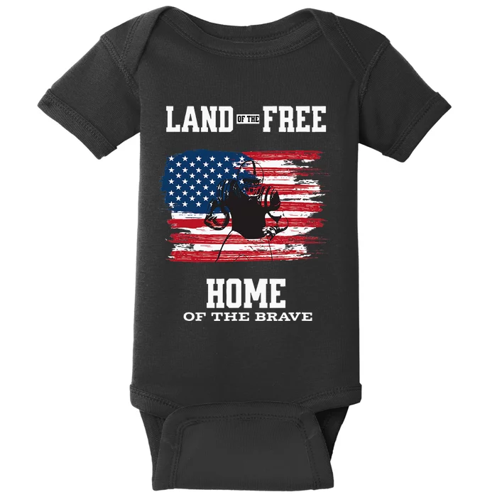 Land Of The Free Home Of The Brave - American Football Pride Baby Bodysuit