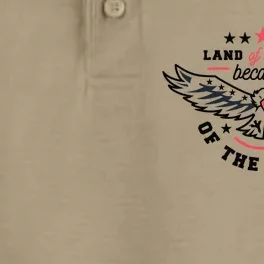 Land Of The Free Because Of The Brave Patriotic America Usa Meaningful Gift Dry Zone Grid Performance Polo