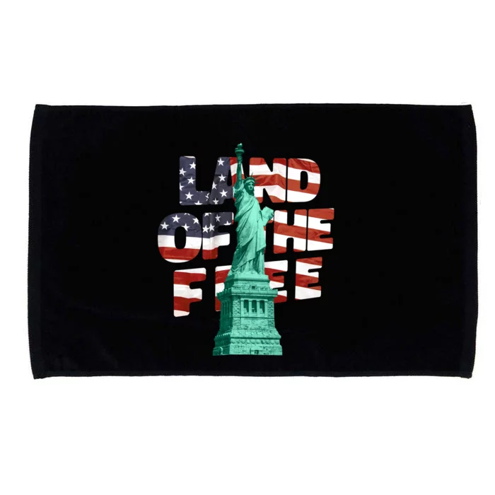 Land Of The Free Statue Of Liberty American Flag Microfiber Hand Towel