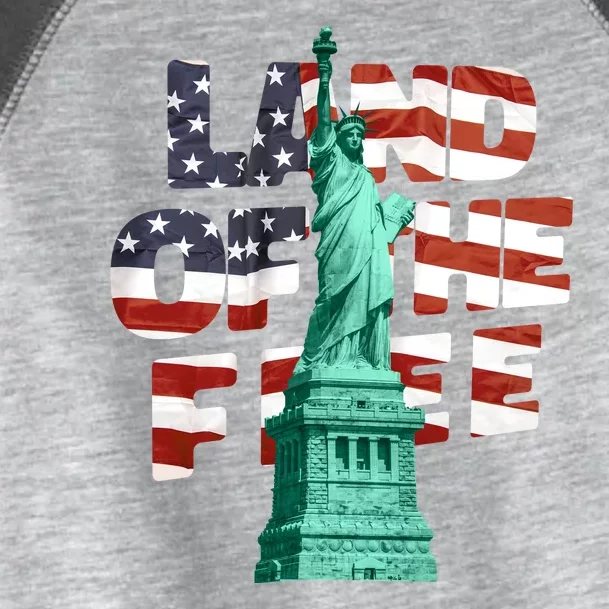 Land Of The Free Statue Of Liberty American Flag Toddler Fine Jersey T-Shirt