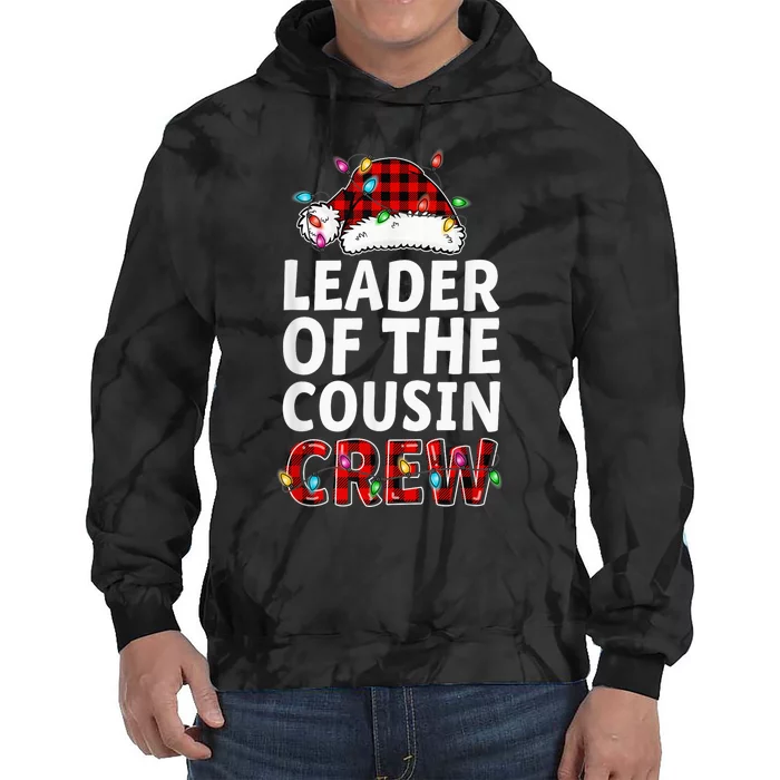 Leader Of The Cousin Crew Buffalo Red Plaid Christmas Kid Tie Dye Hoodie