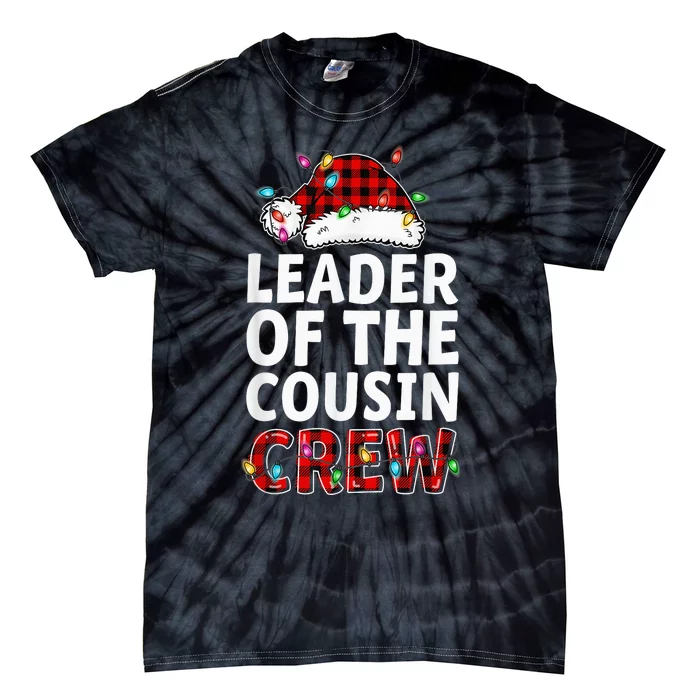 Leader Of The Cousin Crew Buffalo Red Plaid Christmas Kid Tie-Dye T-Shirt