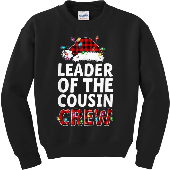 Leader Of The Cousin Crew Buffalo Red Plaid Christmas Kid Kids Sweatshirt