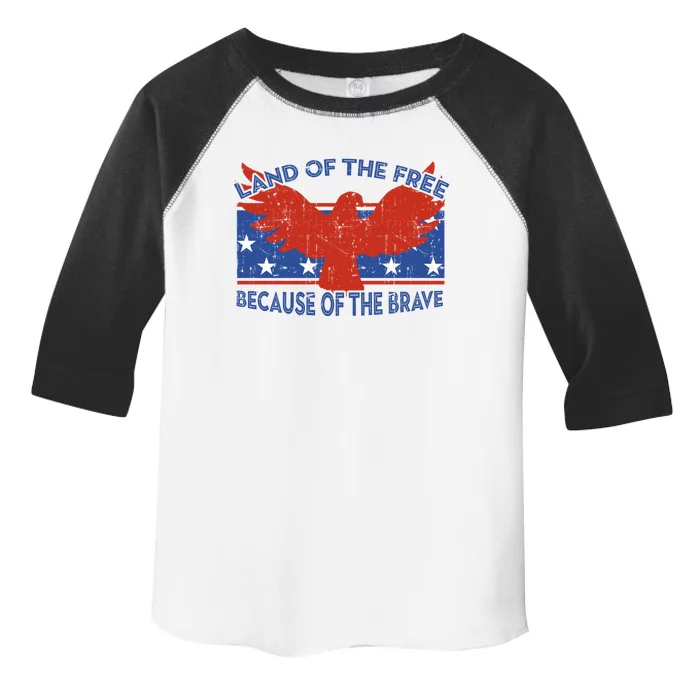 Land Of The Free Because Of The Brave Eagle 4th Of July Gift Toddler Fine Jersey T-Shirt