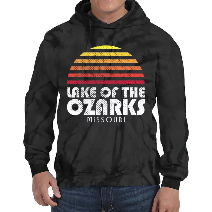 Lake Of The Ozarks Ms Retro Vintage Style Sunset Tie Dye Hoodie