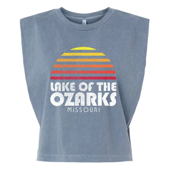 Lake Of The Ozarks Ms Retro Vintage Style Sunset Garment-Dyed Women's Muscle Tee