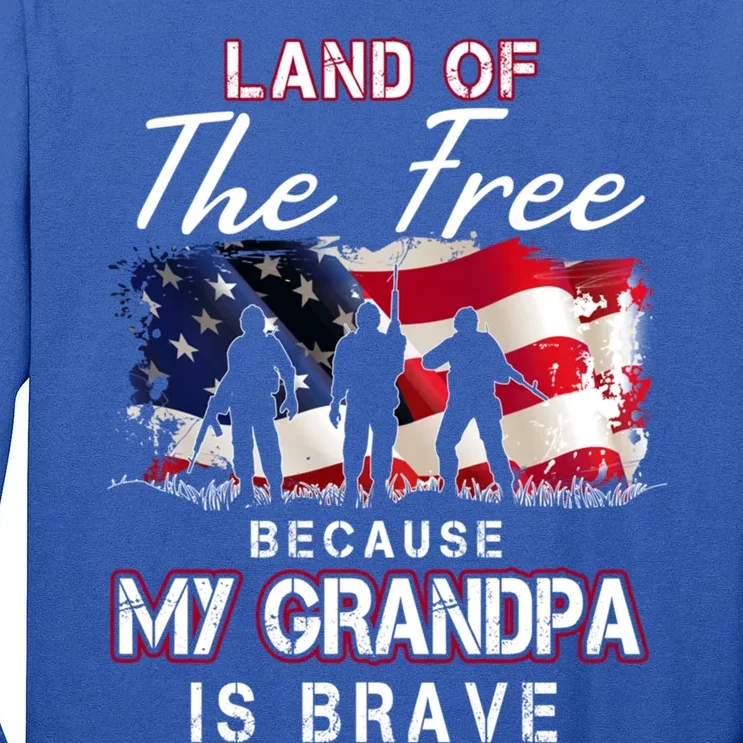 Land Of The Free Because Of The Brave Memorial Day Patriotic Cool Gift Tall Long Sleeve T-Shirt