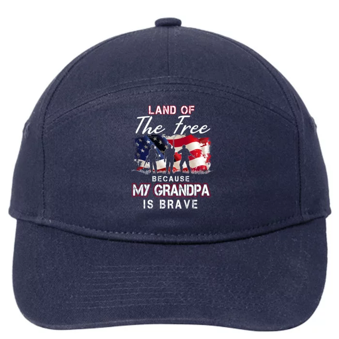 Land Of The Free Because Of The Brave Memorial Day Patriotic Cool Gift 7-Panel Snapback Hat