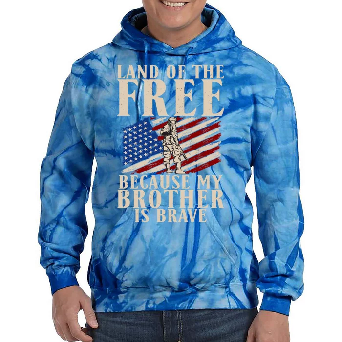 Land Of The Free Because Of The Brave Memorial Day Gift Tie Dye Hoodie