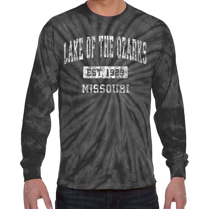 Lake Of The Ozarks Missouri Mo Vintage Sports Established Tie-Dye Long Sleeve Shirt