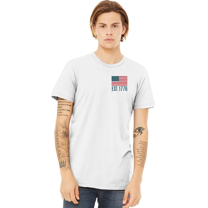 Land Of The Free Because Of The Brave (2sided Front+Back) Gift Premium T-Shirt