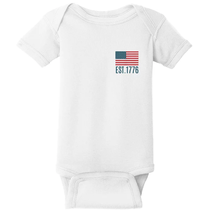 Land Of The Free Because Of The Brave (2sided Front+Back) Gift Baby Bodysuit