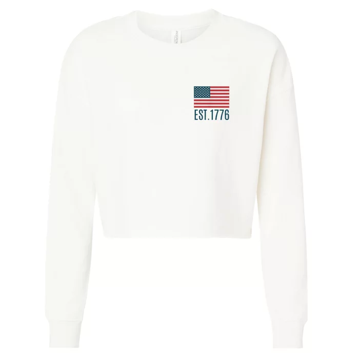 Land Of The Free Because Of The Brave (2sided Front+Back) Gift Cropped Pullover Crew