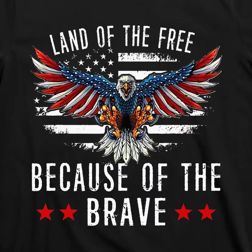 Land Of The FreeBecause Of The Brave Memorial Day Patriotic T-Shirt