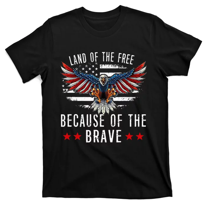 Land Of The FreeBecause Of The Brave Memorial Day Patriotic T-Shirt