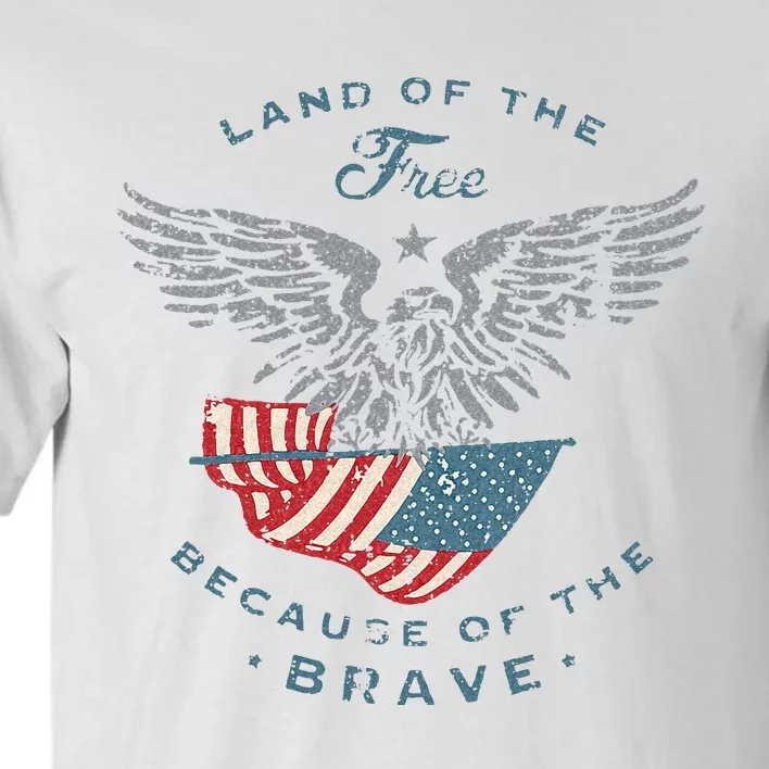 Land of the Free America Eagle 4th of July Gifts Tall T-Shirt