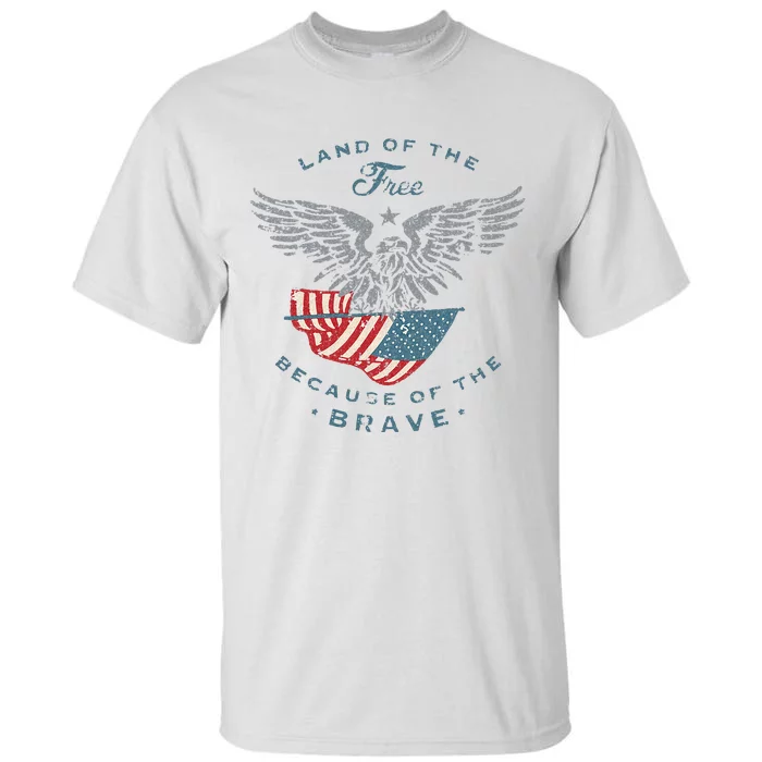 Land of the Free America Eagle 4th of July Gifts Tall T-Shirt