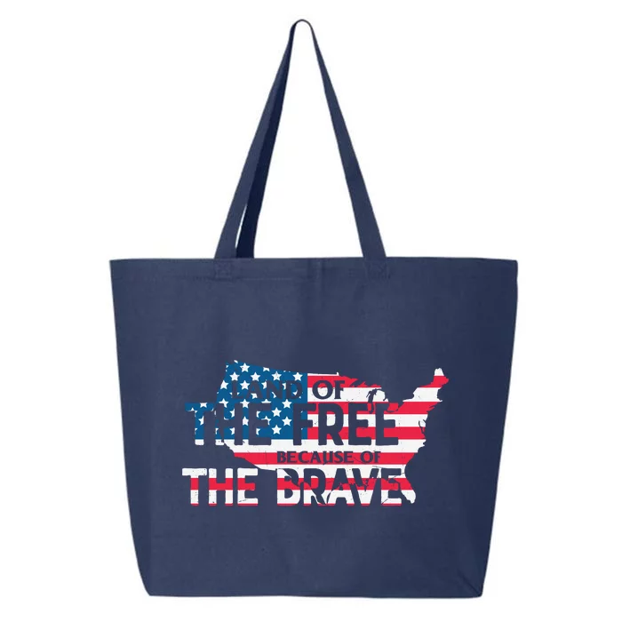 Land Of The Free Because Of The Brave Plus Size Clothes For Men, Women, Family 25L Jumbo Tote