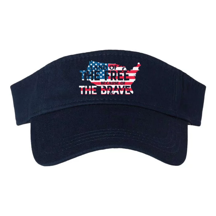 Land Of The Free Because Of The Brave Plus Size Clothes For Men, Women, Family Valucap Bio-Washed Visor