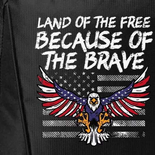 Land Of The Free Because Of Brave Eagle Us Flag Memorial Day City Backpack