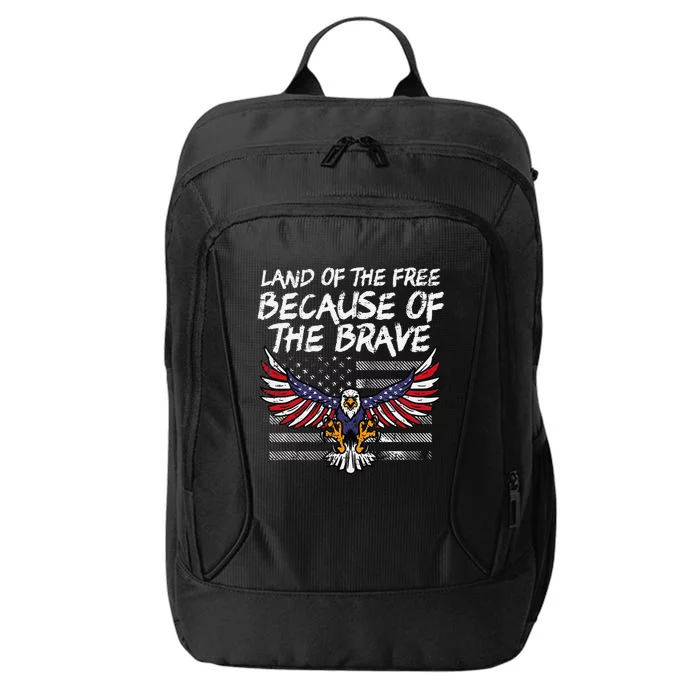 Land Of The Free Because Of Brave Eagle Us Flag Memorial Day City Backpack