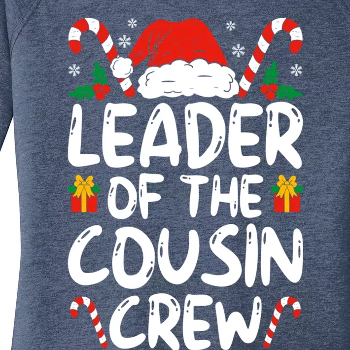 Leader Of The Cousin Crew Christmas Family Matching Xmas Cute Gift Women's Perfect Tri Tunic Long Sleeve Shirt