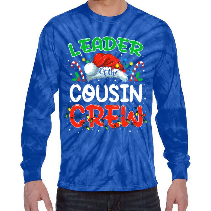 Leader Of The Cousin Crew Christmas Family Matching Xmas Great Gift Tie-Dye Long Sleeve Shirt