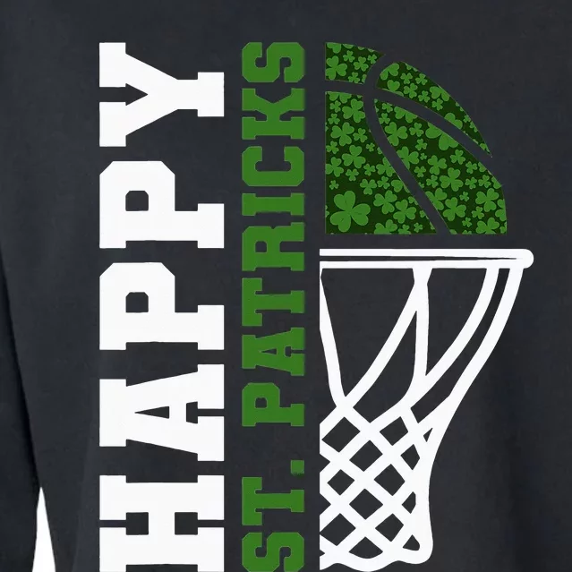 Luck of the Irish St. Patrick's Day Accessories Basketball Cropped Pullover Crew