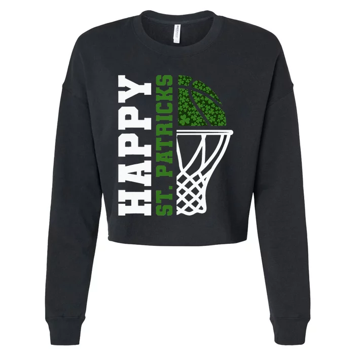 Luck of the Irish St. Patrick's Day Accessories Basketball Cropped Pullover Crew