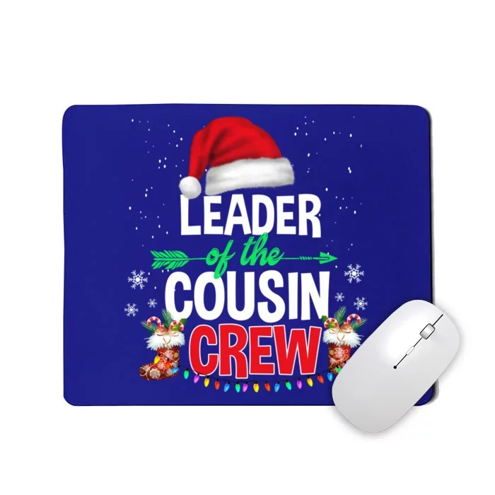 Leader Of The Cousin Crew Christmas Santa Hat Xmas Funny Gift Mousepad