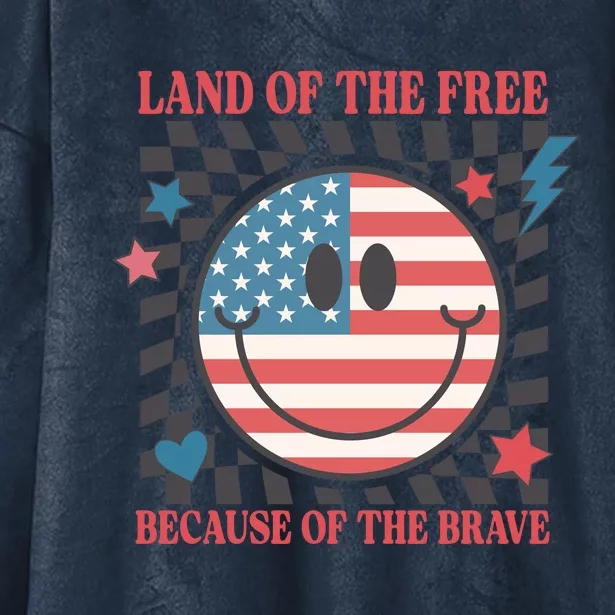 Land Of The Free Because Of The Brave Funny Hooded Wearable Blanket