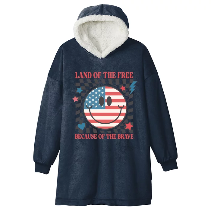 Land Of The Free Because Of The Brave Funny Hooded Wearable Blanket