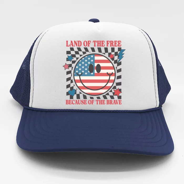 Land Of The Free Because Of The Brave Funny Trucker Hat