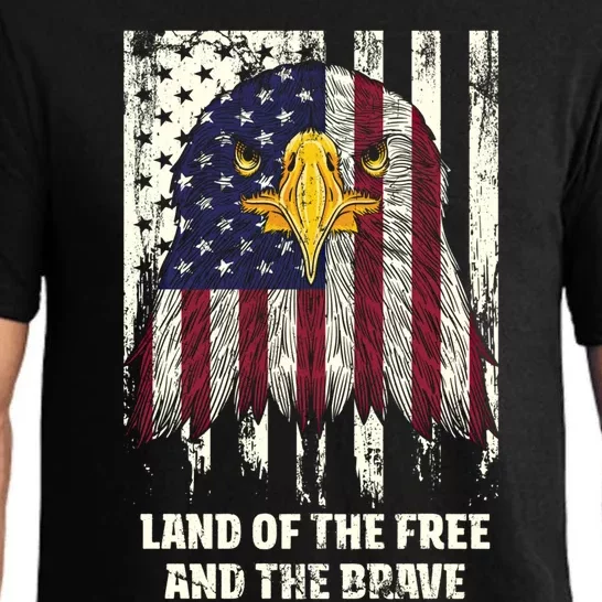 Land Of The Free And The Brave Proud American Honored Usa Gift Pajama Set