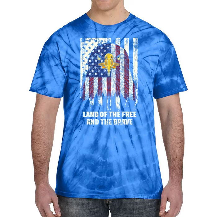 Land Of The Free And The Brave Proud American Honored Usa Gift Tie-Dye T-Shirt