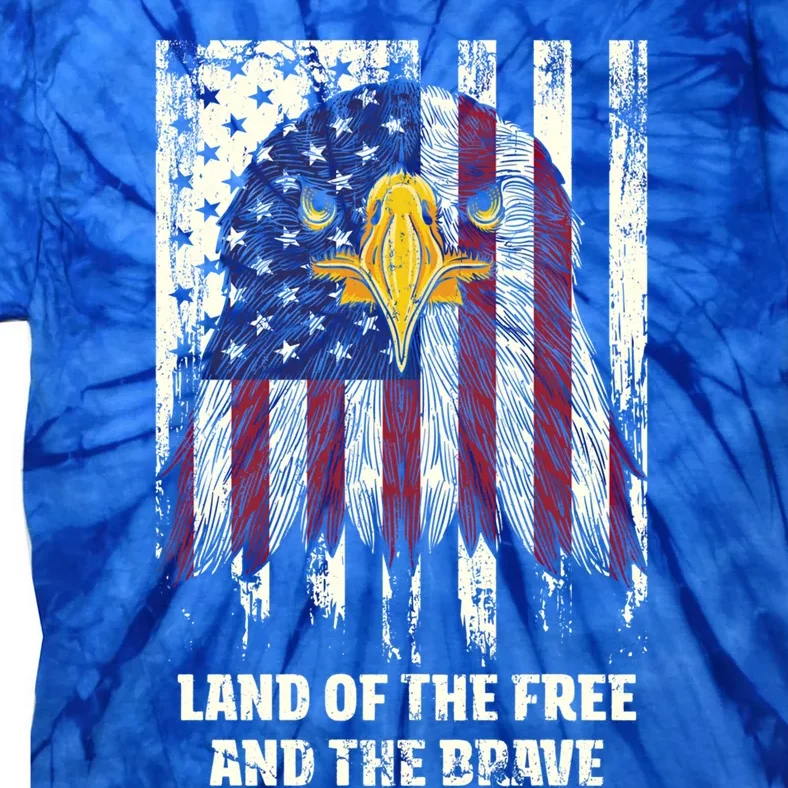 Land Of The Free And The Brave Proud American Honored Usa Gift Tie-Dye T-Shirt