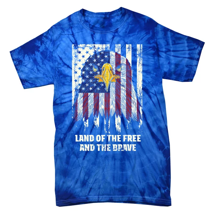 Land Of The Free And The Brave Proud American Honored Usa Gift Tie-Dye T-Shirt