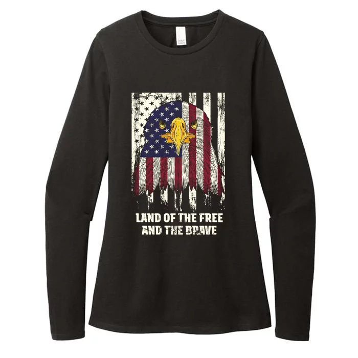 Land Of The Free And The Brave Proud American Honored Usa Gift Womens CVC Long Sleeve Shirt