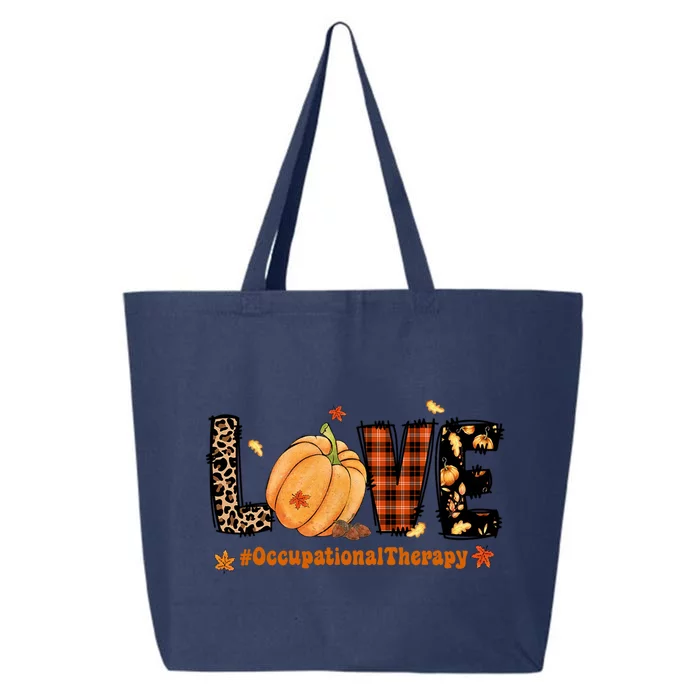 Love Occupational Therapy Ot Leopard Retro Pumpkin Fall Days Funny Gift 25L Jumbo Tote