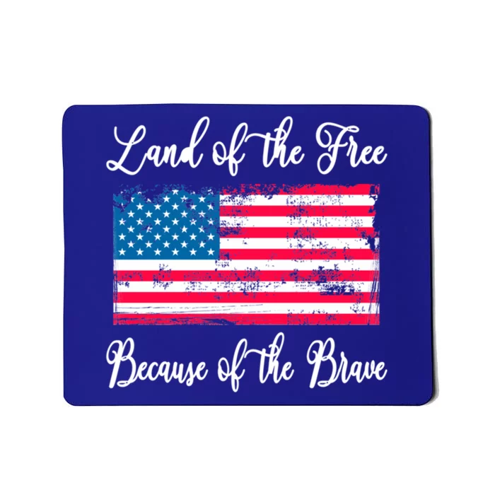 Land Of The Free Because My Grandpa Is Brave Veterans Gift Mousepad