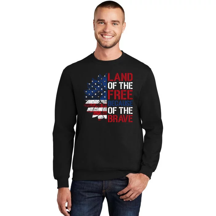 Land Of The Free Memorial Day Patriotic Graphic Tall Sweatshirt