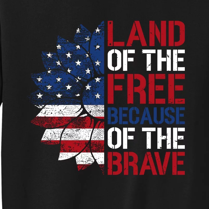 Land Of The Free Memorial Day Patriotic Graphic Tall Sweatshirt