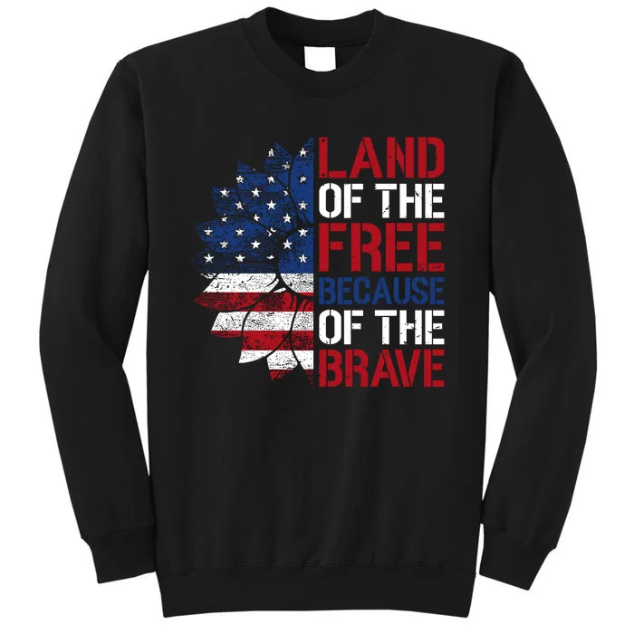 Land Of The Free Memorial Day Patriotic Graphic Tall Sweatshirt