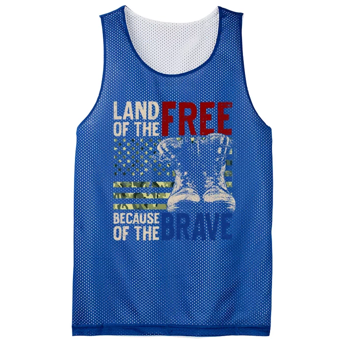 Land Of The Free Because Of The Brave Gift Vintage Us Flag Mesh Reversible Basketball Jersey Tank