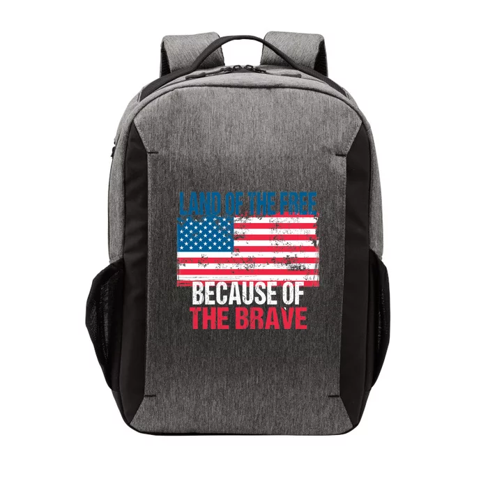 Land Of The Free Because Of The Brave 4th Of July Usa Flag Vector Backpack