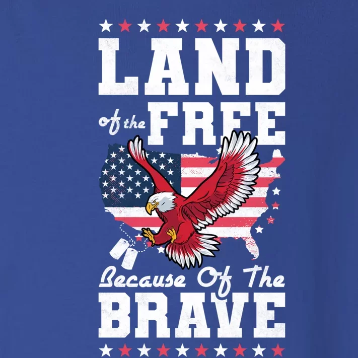 Land Of The Free Because Of The Brave Veterans Day Gift Toddler Long Sleeve Shirt