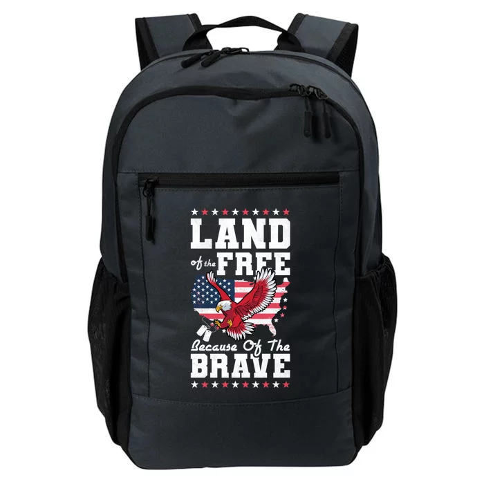 Land Of The Free Because Of The Brave Veterans Day Gift Daily Commute Backpack