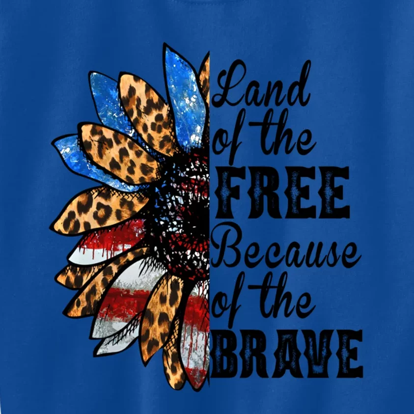 Land Of The Free Because Of The Brave Usa Gift Kids Sweatshirt