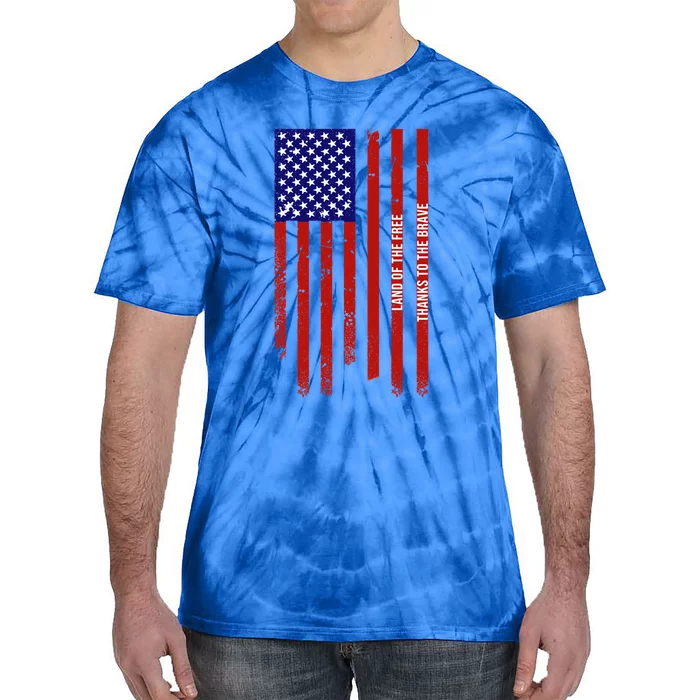 Land Of The Free Thanks To The Brave Veterans Day Gift Tie-Dye T-Shirt